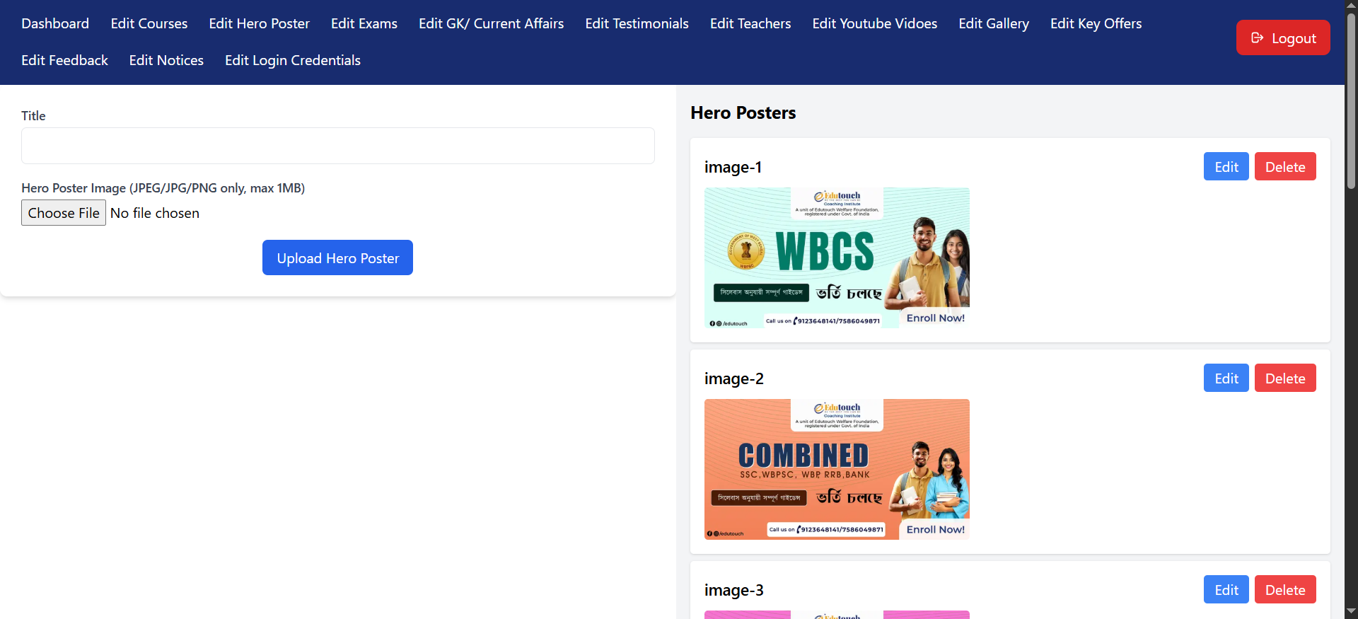 EduTouch admin platform image 3